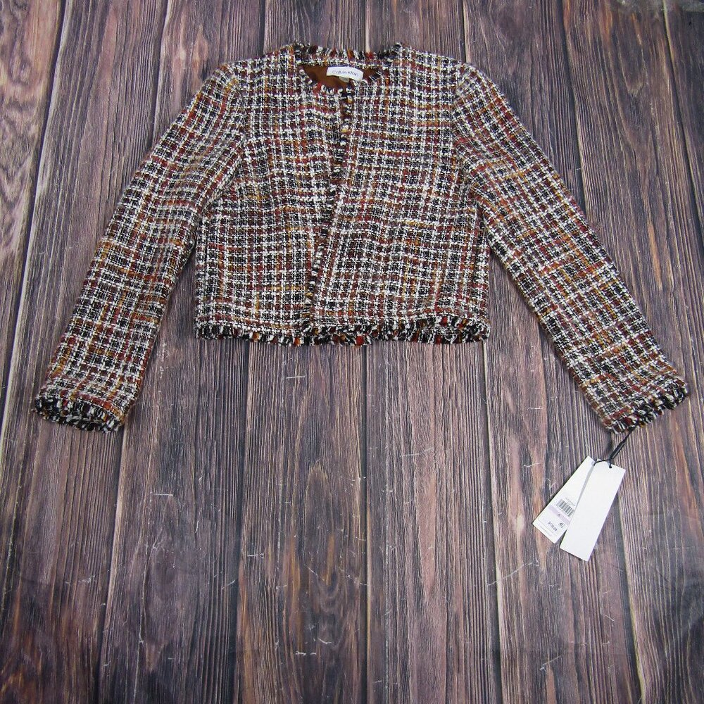 Calvin Klein Multicolor Tweed Cropped Blazer Jacket